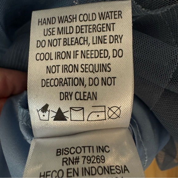 BISCOTTI Blue Sequin Tiered Special Occasion Dress Fancy Party Size 12 - Picture 15 of 16